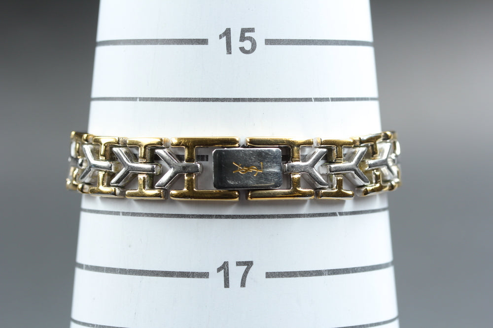 Near MINT Yves Saint Laurent 2200-241762 Gold Quartz 22mm Ladies Watch