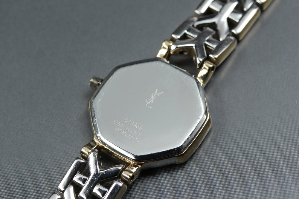 Near MINT Yves Saint Laurent 2200-241762 Gold Quartz 22mm Ladies Watch
