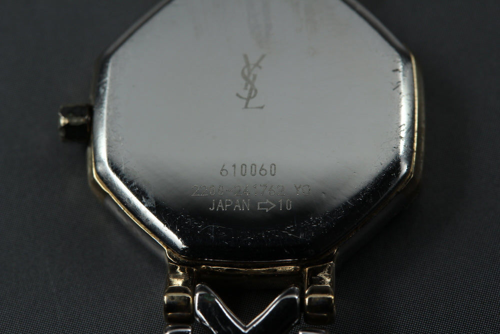 Near MINT Yves Saint Laurent 2200-241762 Gold Quartz 22mm Ladies Watch