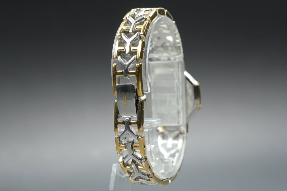 Near MINT Yves Saint Laurent 2200-241762 Gold Quartz 22mm Ladies Watch