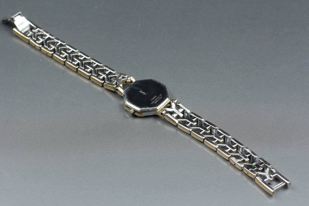 Near MINT Yves Saint Laurent 2200-241762 Gold Quartz 22mm Ladies Watch