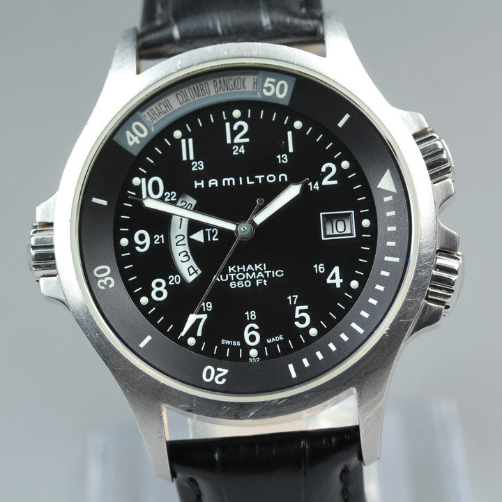 Near MINT HAMILTON Khaki H776151 Black Auto 42mm Men's Watch