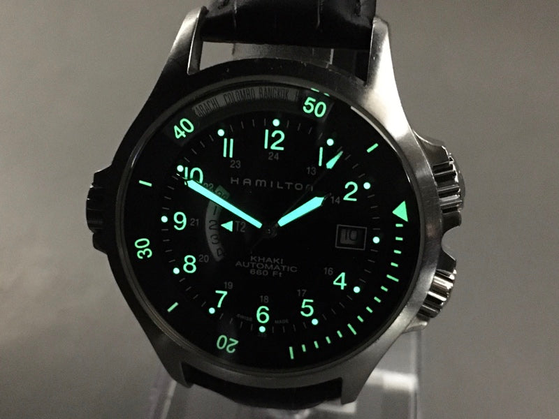 Near MINT HAMILTON Khaki H776151 Black Auto 42mm Men's Watch