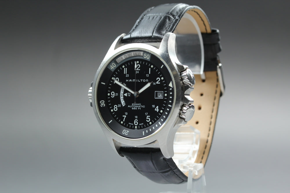 Near MINT HAMILTON Khaki H776151 Black Auto 42mm Men's Watch