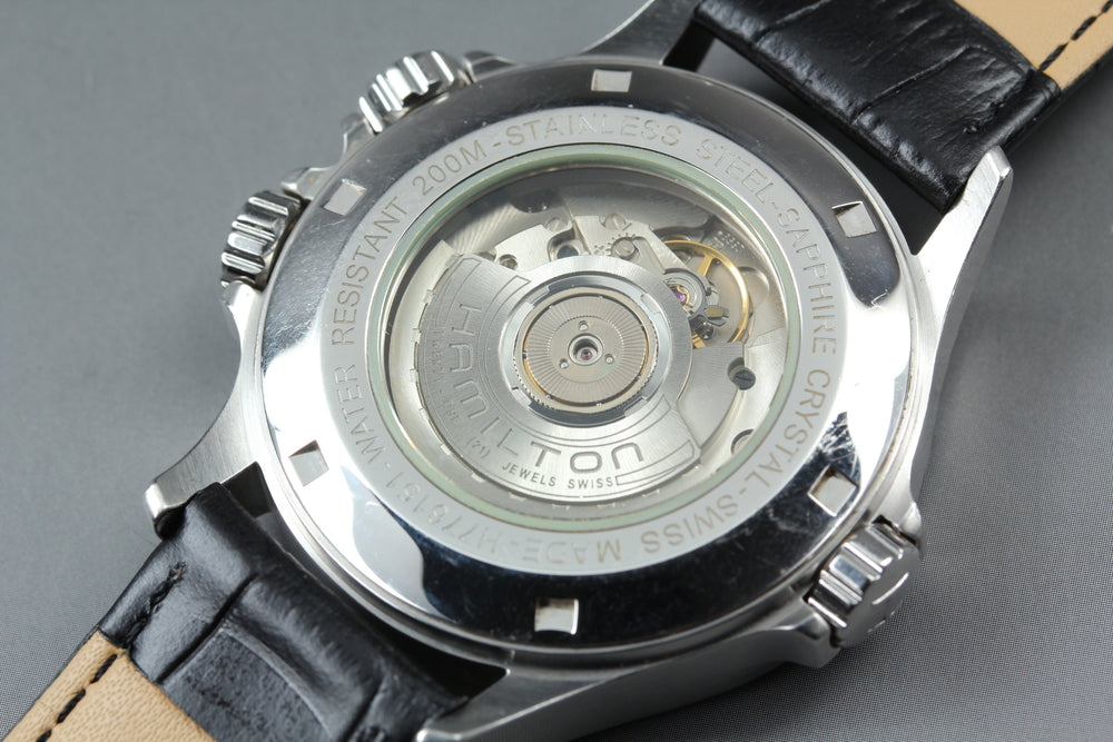 Near MINT HAMILTON Khaki H776151 Black Auto 42mm Men's Watch