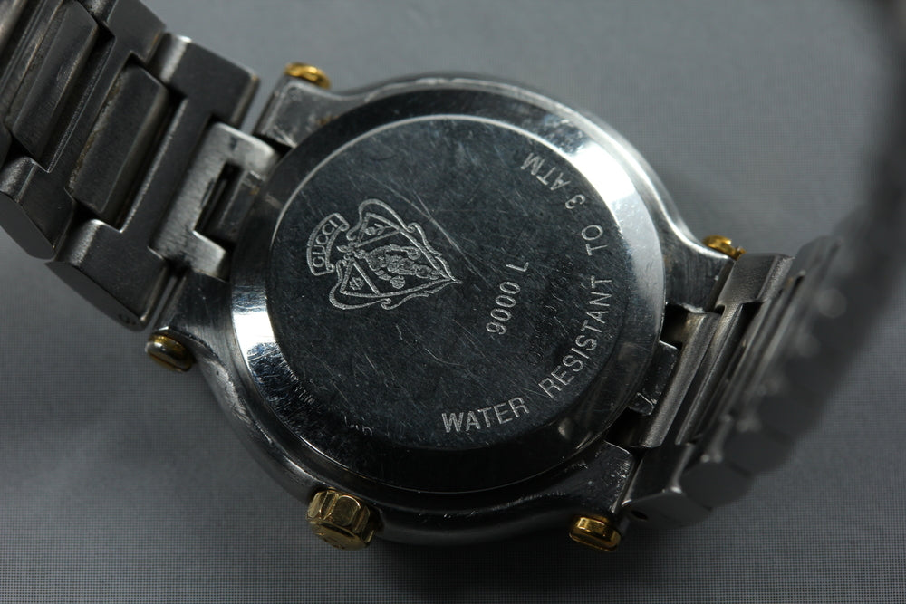 Near MINT GUCCI 9000L Gold Quartz 25mm Ladies Watch