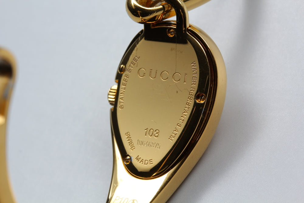 Near MINT GUCCI Horsebit 103 Silver Quartz 21mm Ladies Watch