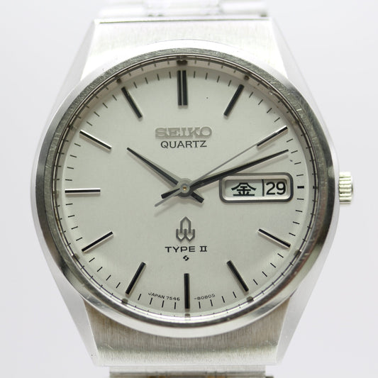 SEIKO TYPE II 7546-8070 Silver Quartz Watch