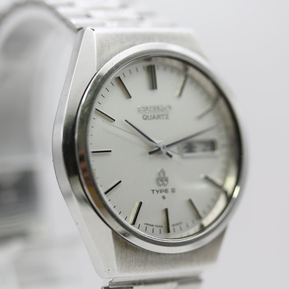 SEIKO TYPE II 7546-8070 Silver Quartz Watch