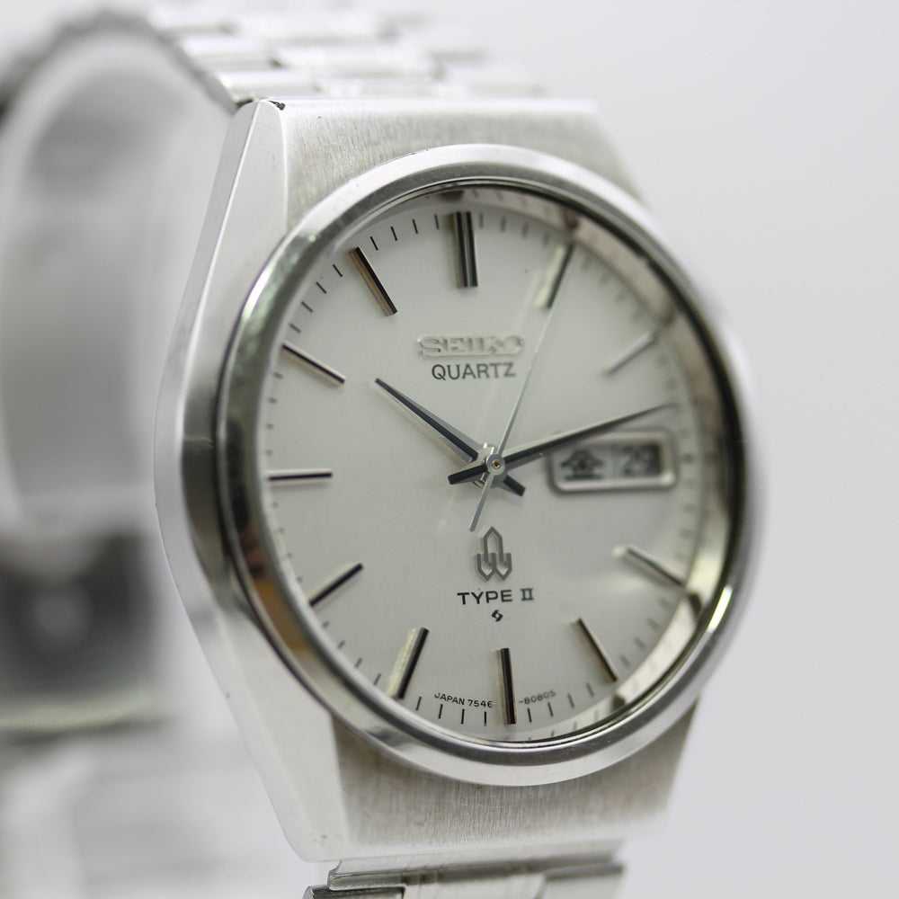 SEIKO TYPE II 7546-8070 Silver Quartz Watch