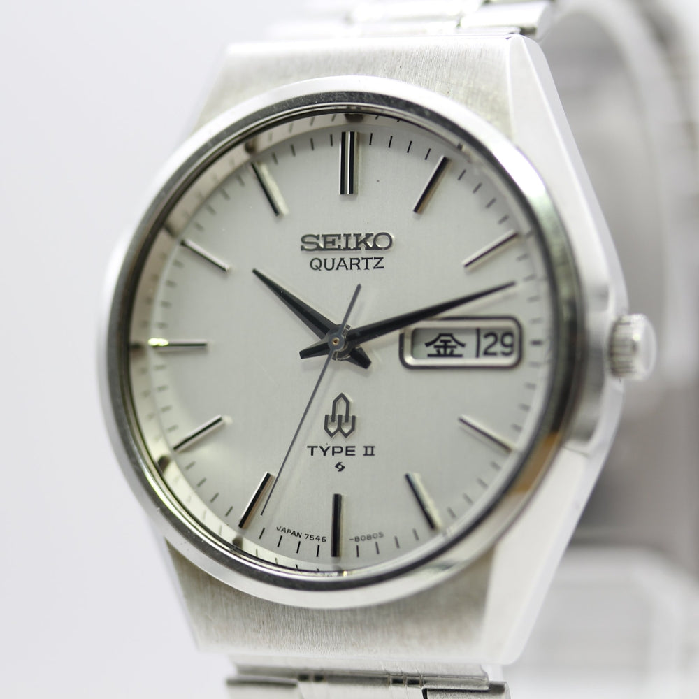 SEIKO TYPE II 7546-8070 Silver Quartz Watch