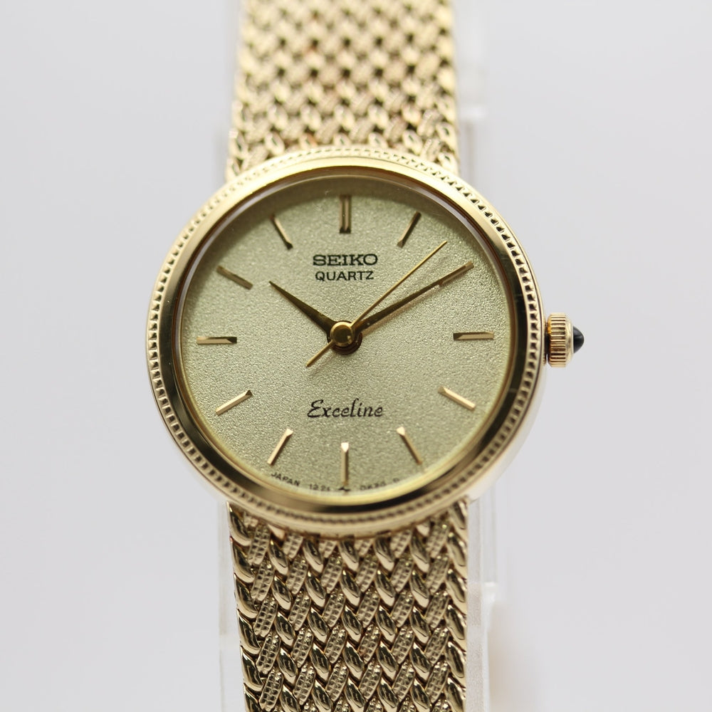 Near MINT SEIKO Exceline 1221-0100 Gold Quartz Watch