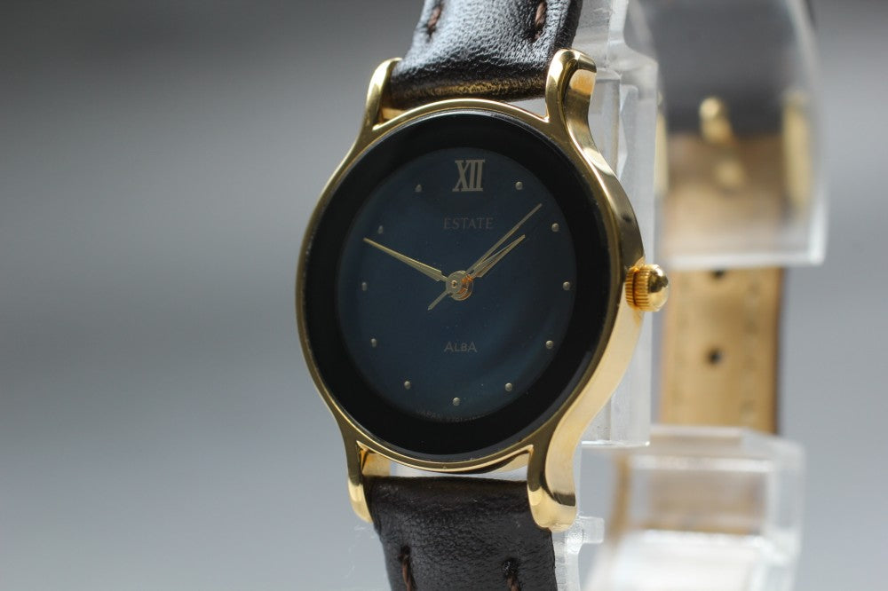 MINT SEIKO Alba Estate V701-1M50 Black Quartz 25mm Ladies Watch 1993