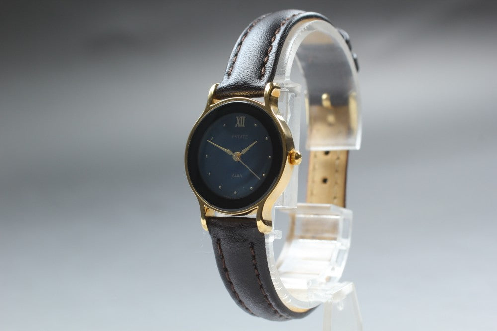 MINT SEIKO Alba Estate V701-1M50 Black Quartz 25mm Ladies Watch 1993