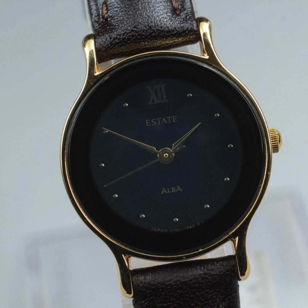 MINT SEIKO Alba Estate V701-1M50 Black Quartz 25mm Ladies Watch 1993