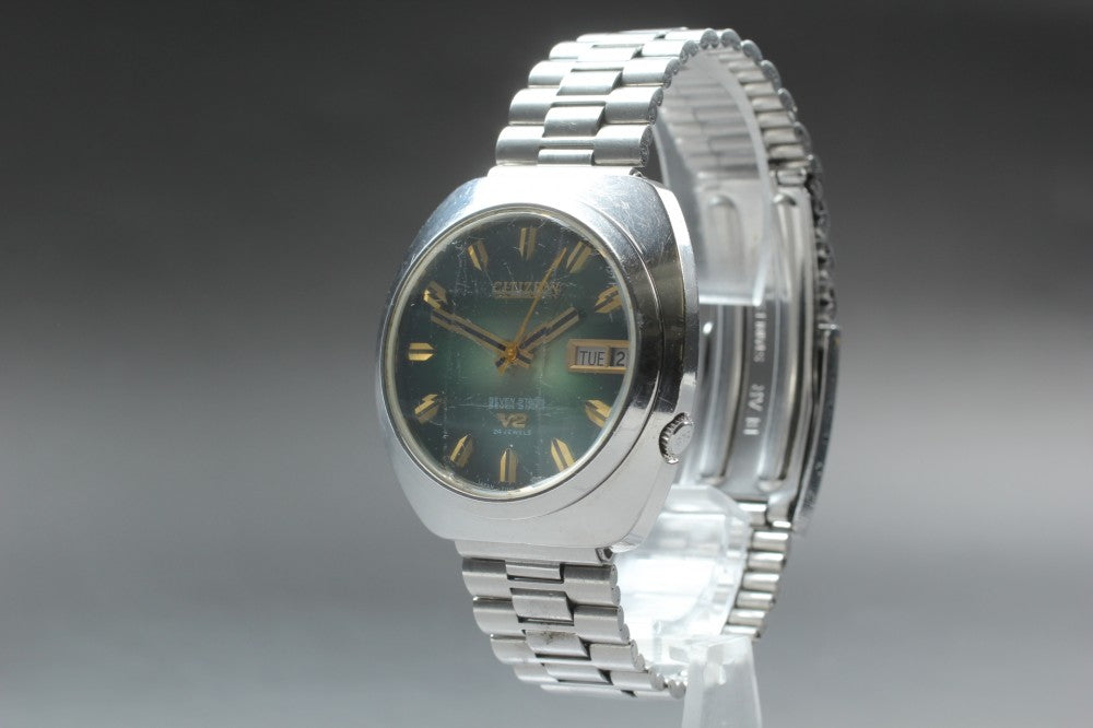 CITIZEN Seven Stars V2 7700-771556 Green Auto 38mm Men's Watch 1972