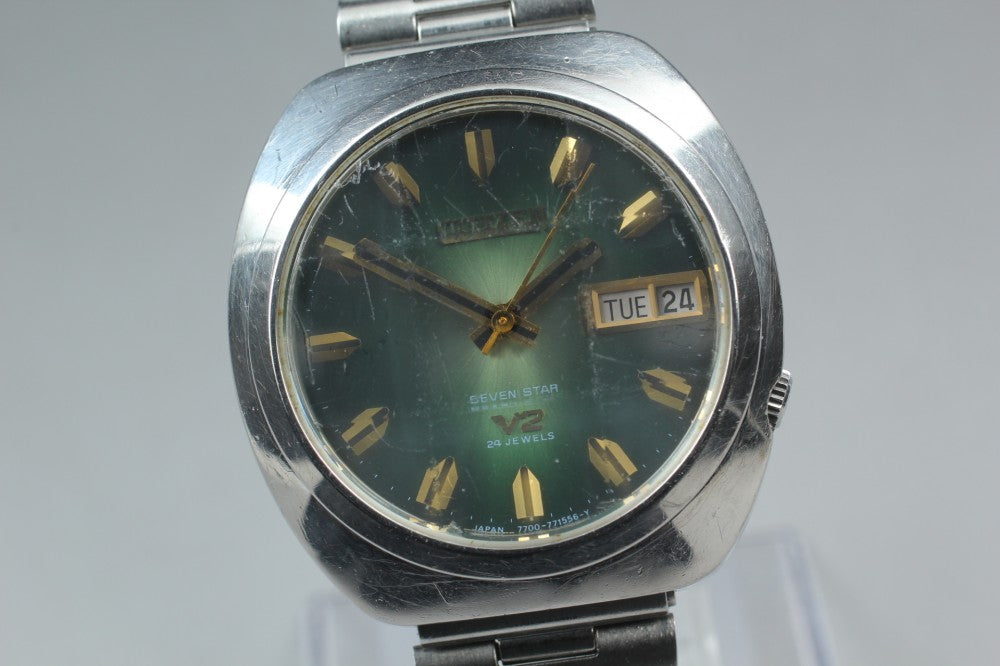 CITIZEN Seven Stars V2 7700-771556 Green Auto 38mm Men's Watch 1972