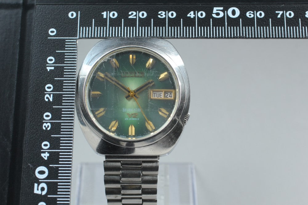 CITIZEN Seven Stars V2 7700-771556 Green Auto 38mm Men's Watch 1972