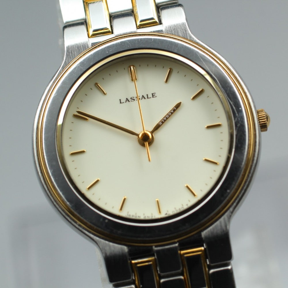 Near MINT SEIKO Lasalle 4N21-0130 White Quartz 24mm Ladies Watch 1989