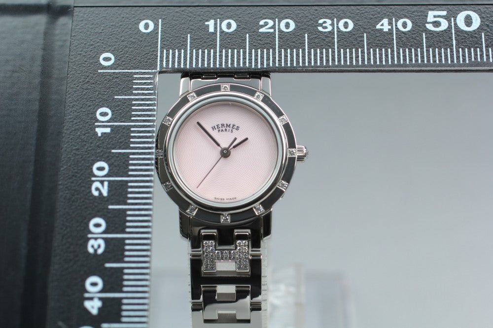 MINT HERMES Clipper Nakure CL4.230 Pink Quartz 24mm Ladies Watch