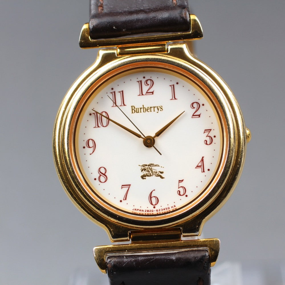 Near MINT Burberrys 2830-266536Y White Quartz 30mm Watch