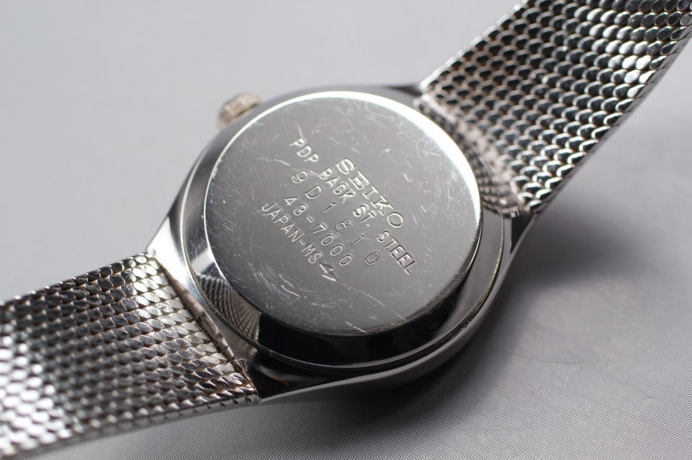 Near MINT SEIKO Bracelet 43-7000 Silver Quartz 22mm Ladies Watch 1979