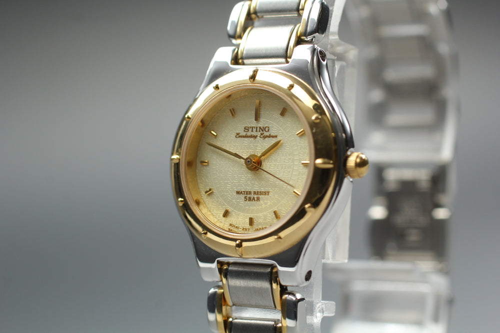 Near MINT CASIO STN-614 Gold Quartz 24.2mm Ladies Watch