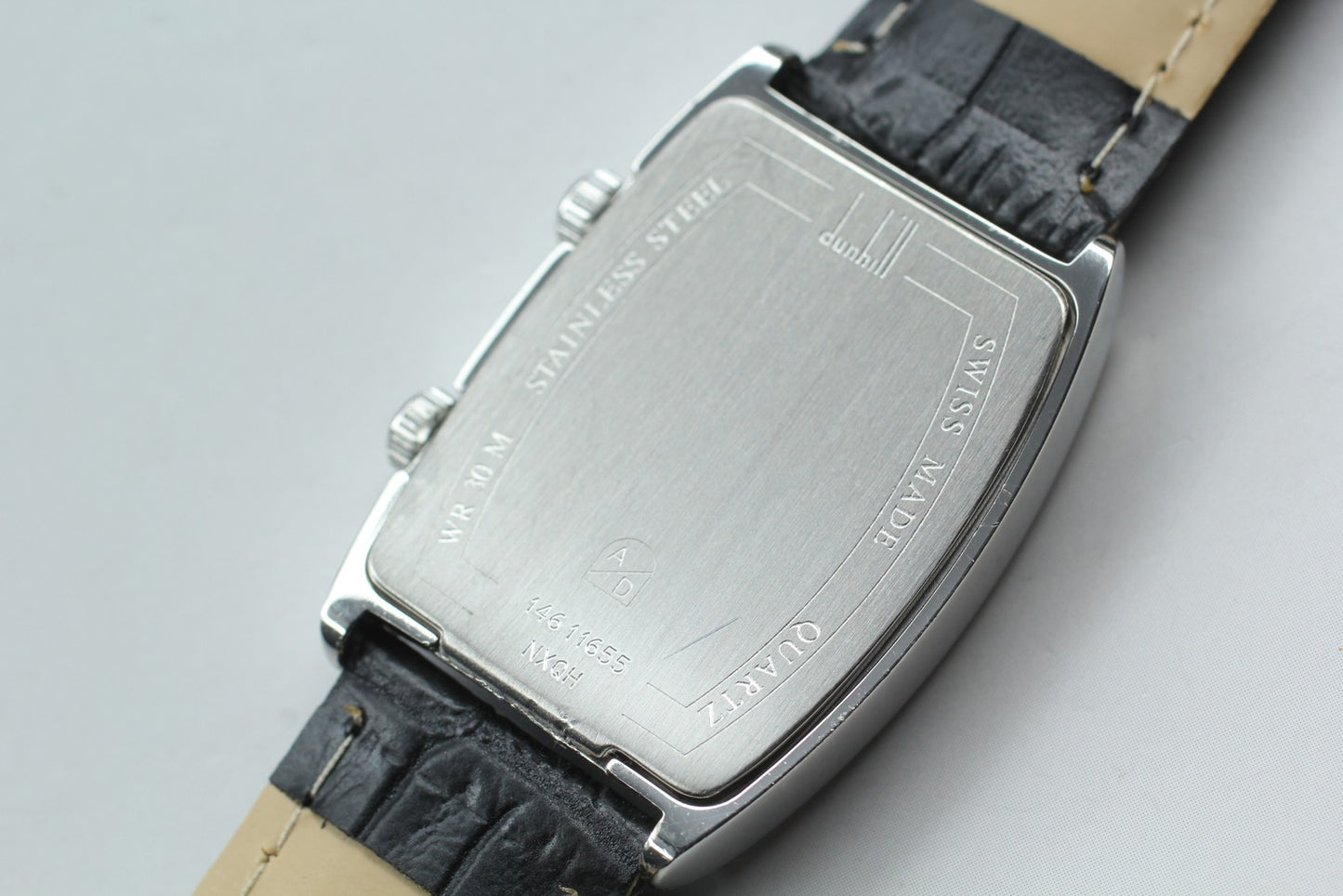Near MINT DUNHILL City Scape Dual Time Square Quartz 27mm Men's Watch JAPAN