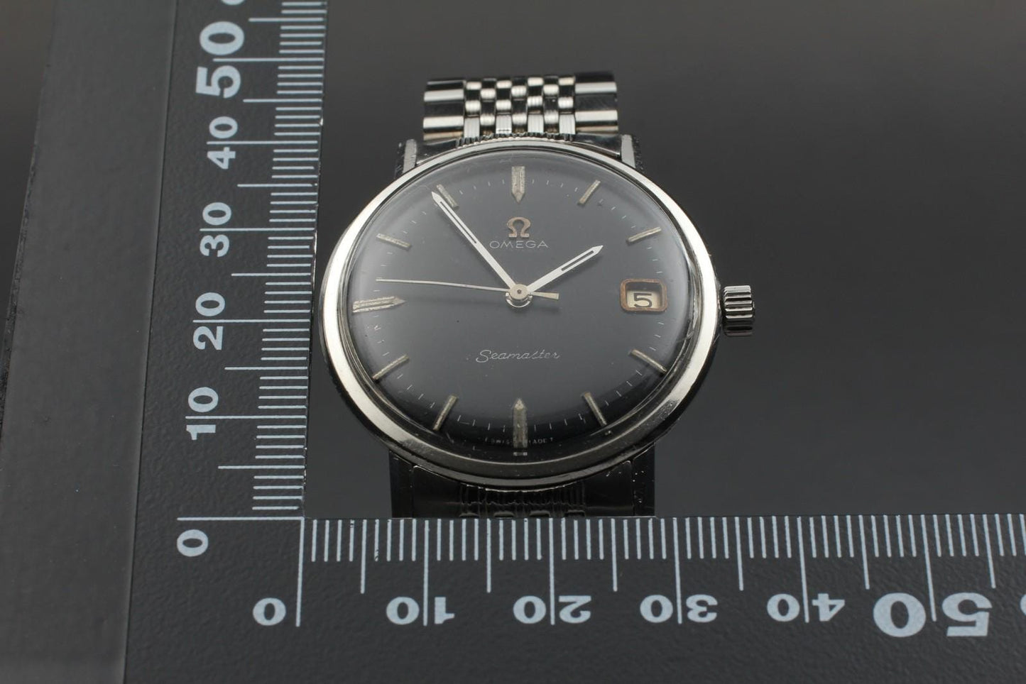 1964 [N MINT OH] OMEGA Seamaster 132.015 Cal.610 Black Manual 34mm Men's Watch