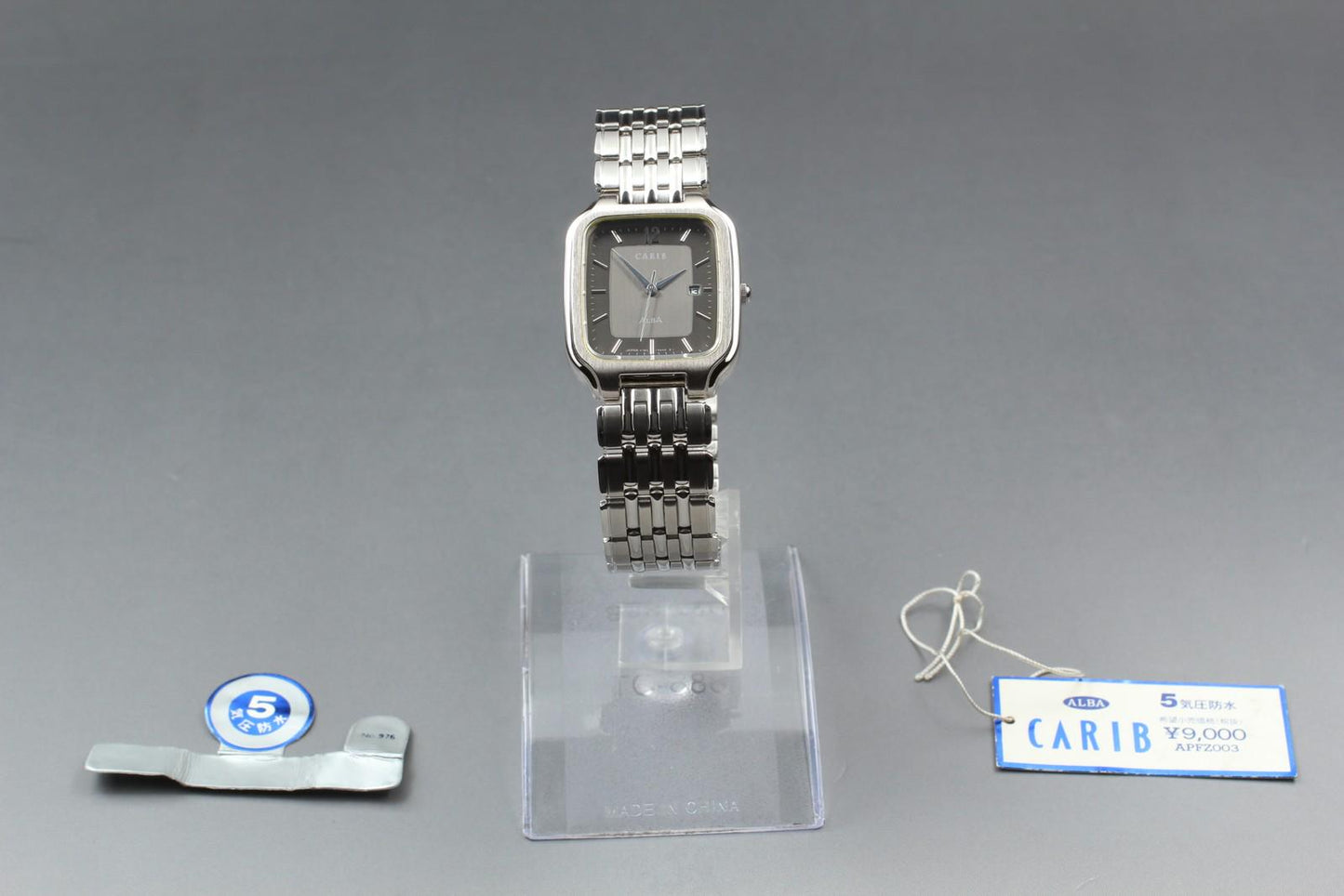 Rare [Nos w/ Tag] SEIKO Alba Carib V782-5A50 Black Quartz 28mm Men's Watch JAPAN