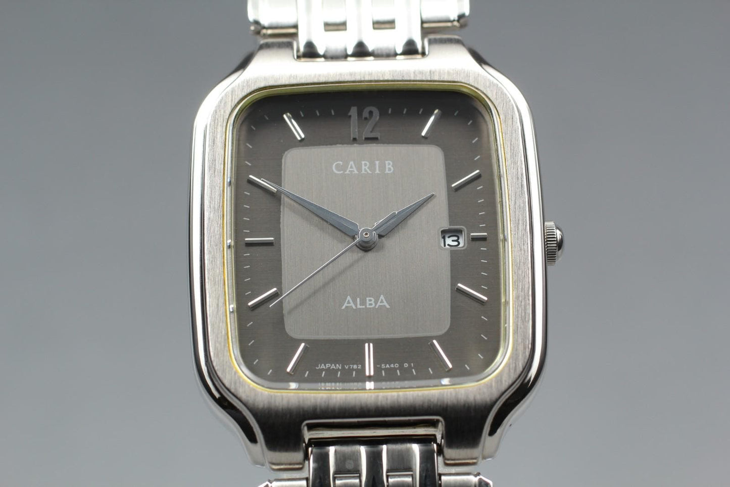 Rare [Nos w/ Tag] SEIKO Alba Carib V782-5A50 Black Quartz 28mm Men's Watch JAPAN