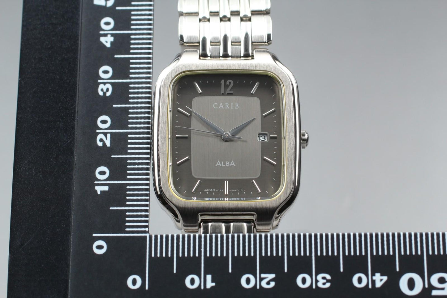 Rare [Nos w/ Tag] SEIKO Alba Carib V782-5A50 Black Quartz 28mm Men's Watch JAPAN