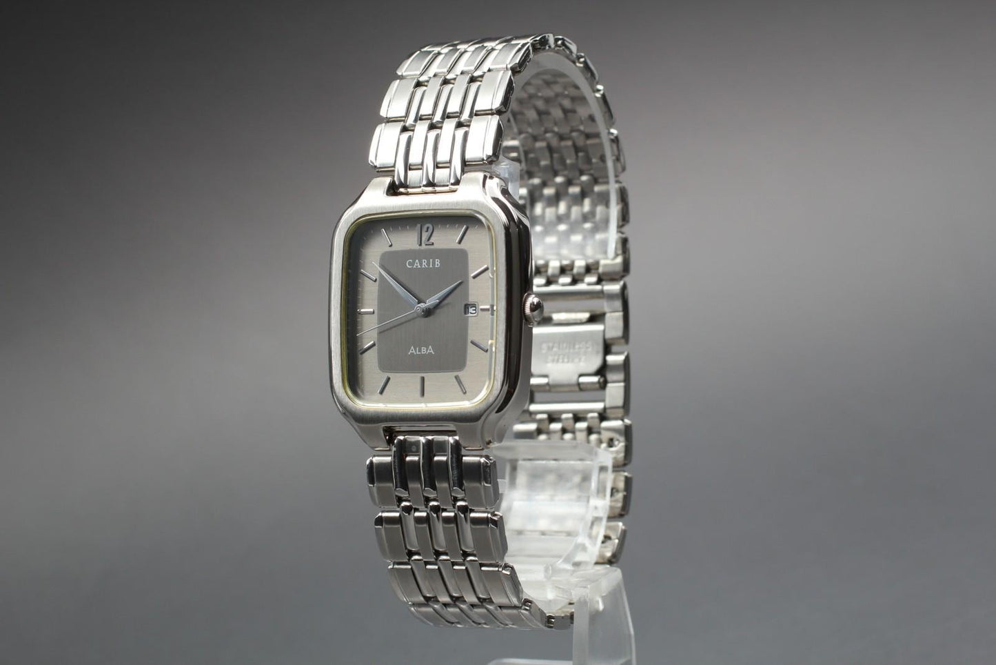 Rare [Nos w/ Tag] SEIKO Alba Carib V782-5A50 Black Quartz 28mm Men's Watch JAPAN