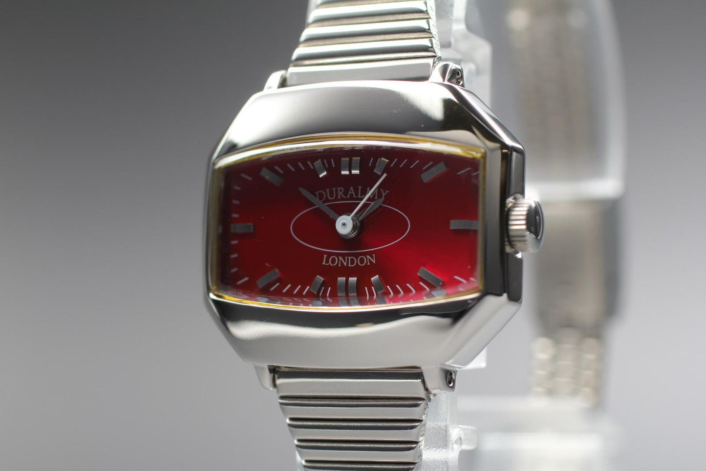 Nos w/ Tag CITIZEN Duralmy 5930-L16070 Red Dial Quartz 27mm Ladies Watch JAPAN