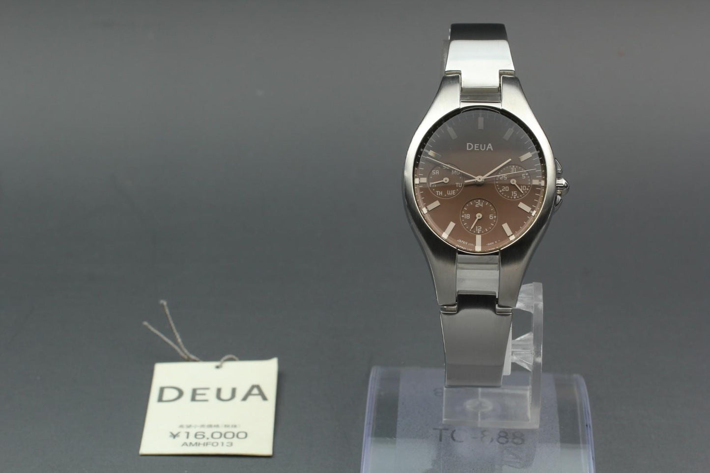 Nos w/ Tag Seiko Alba Deua V33J-5A00 Day Date Brown Qz 30mm Men's Watch JAPAN