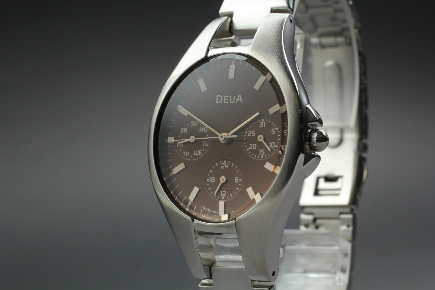 Nos w/ Tag Seiko Alba Deua V33J-5A00 Day Date Brown Qz 30mm Men's Watch JAPAN