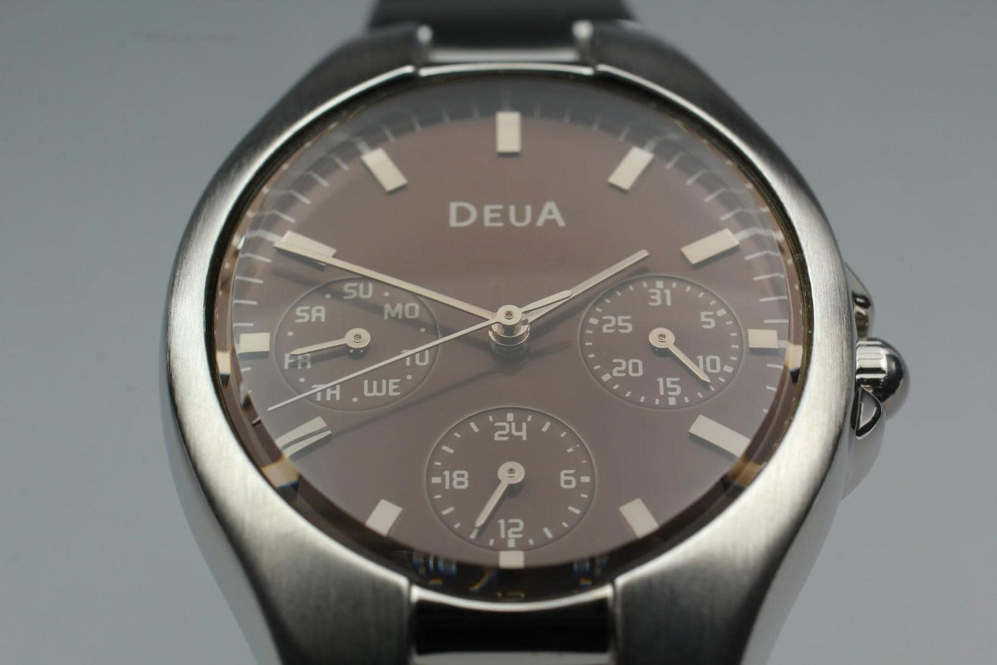 Nos w/ Tag Seiko Alba Deua V33J-5A00 Day Date Brown Qz 30mm Men's Watch JAPAN