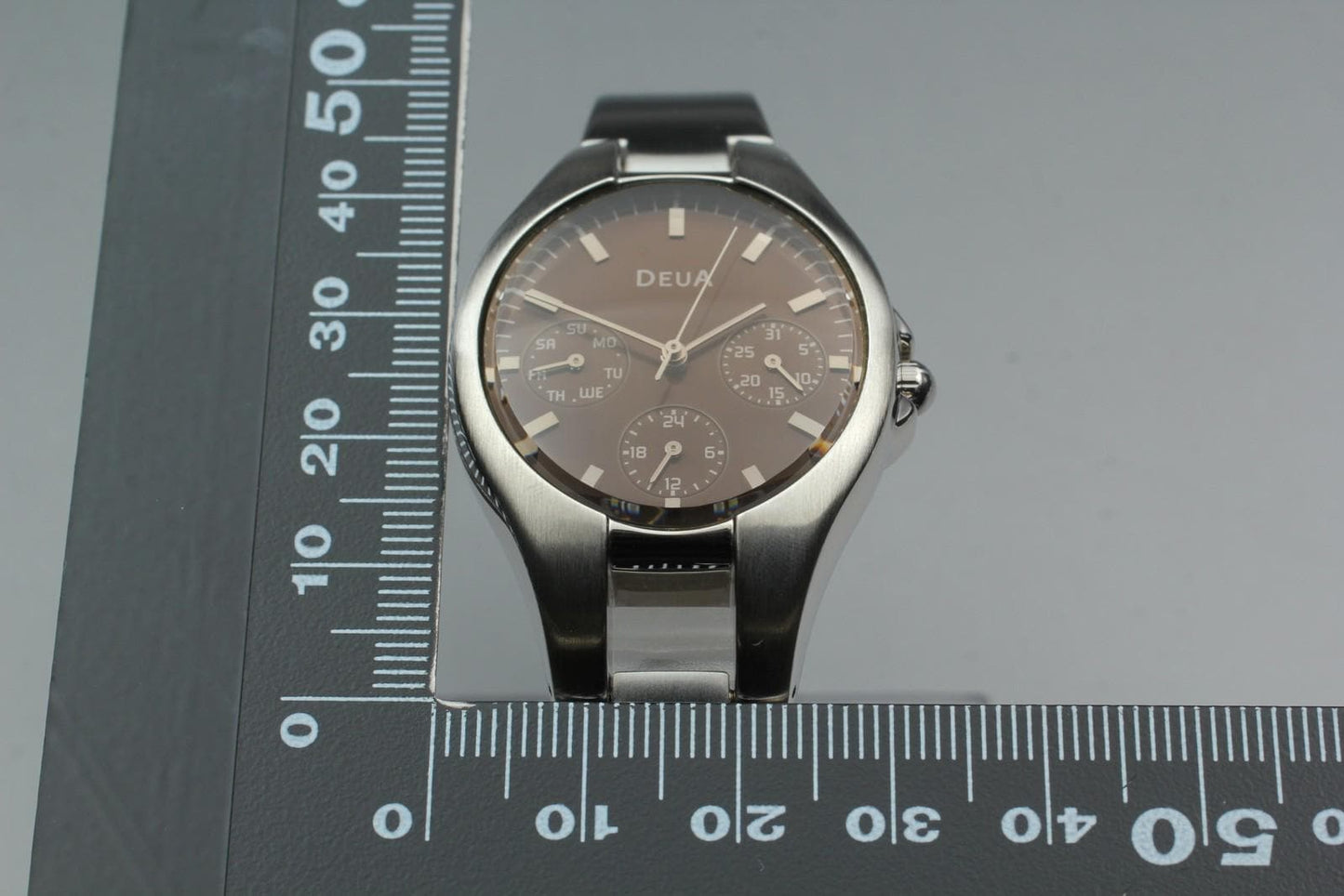 Nos w/ Tag Seiko Alba Deua V33J-5A00 Day Date Brown Qz 30mm Men's Watch JAPAN