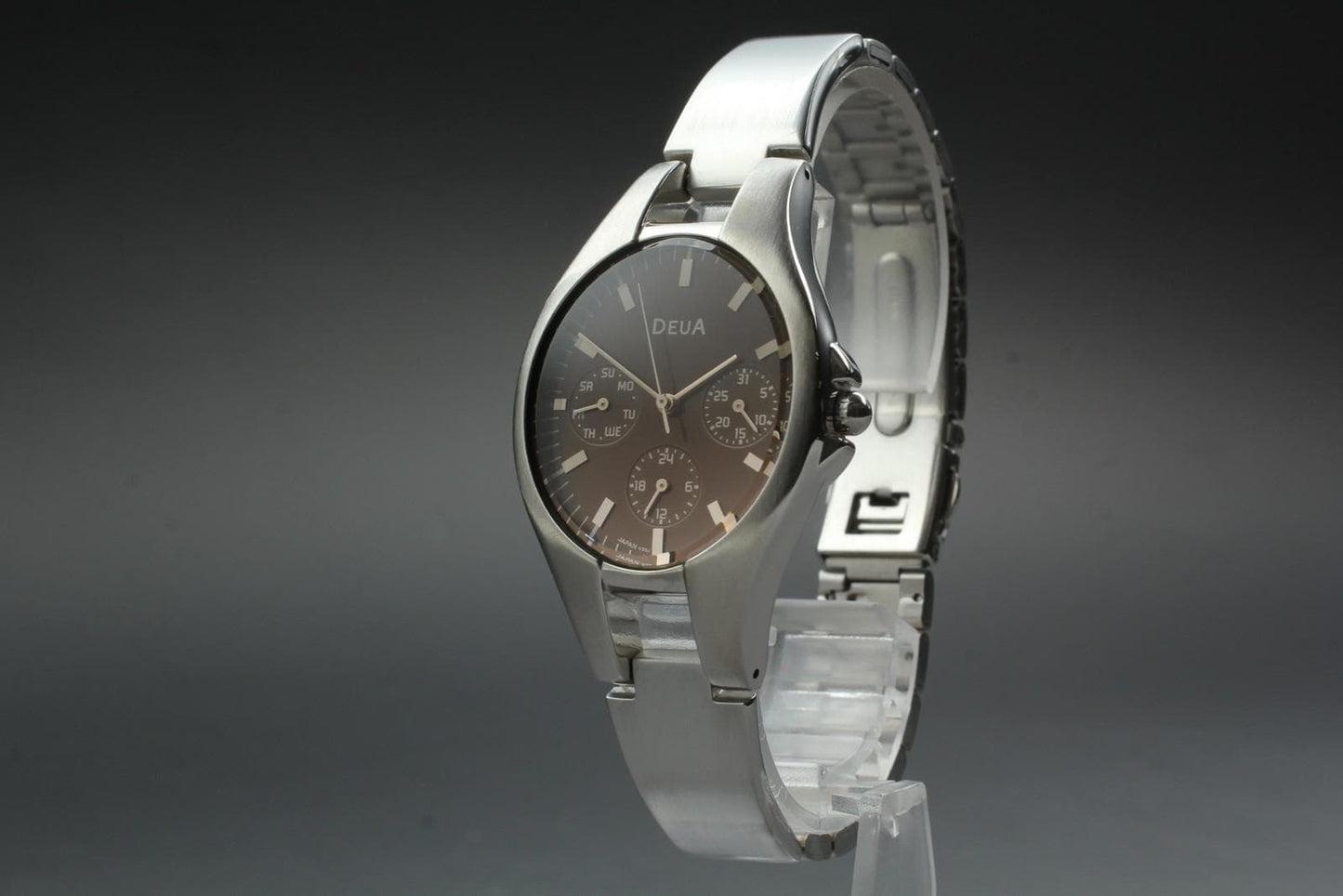 Nos w/ Tag Seiko Alba Deua V33J-5A00 Day Date Brown Qz 30mm Men's Watch JAPAN
