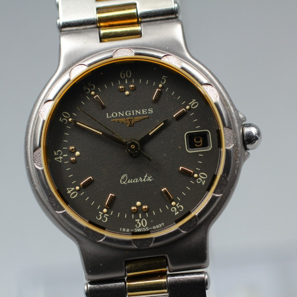 Near MINT LONGINES Conquest 152.4937.1 Grey Quartz 25 mm Ladies Watch