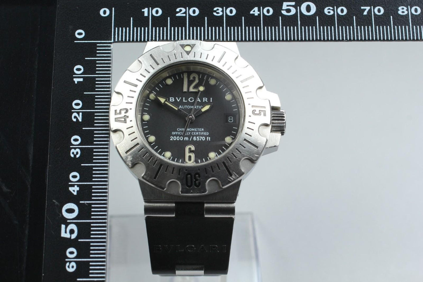 Exc+5 BVLGARI Diagono Scuba SD42S 2000m Auto 42mm Pro Diver Men's Watch JAPAN