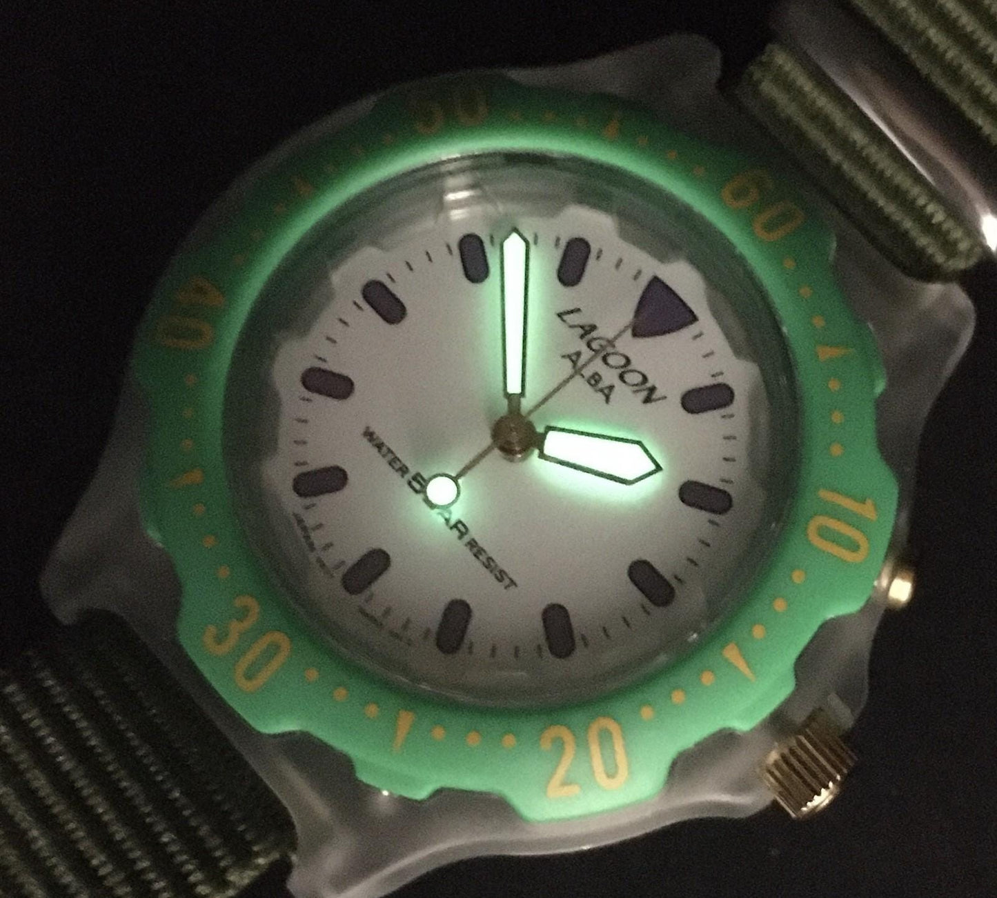 Vintage 1995 Seiko Alba Men's Watch: Green Bezel, Mint Condition w/Tag