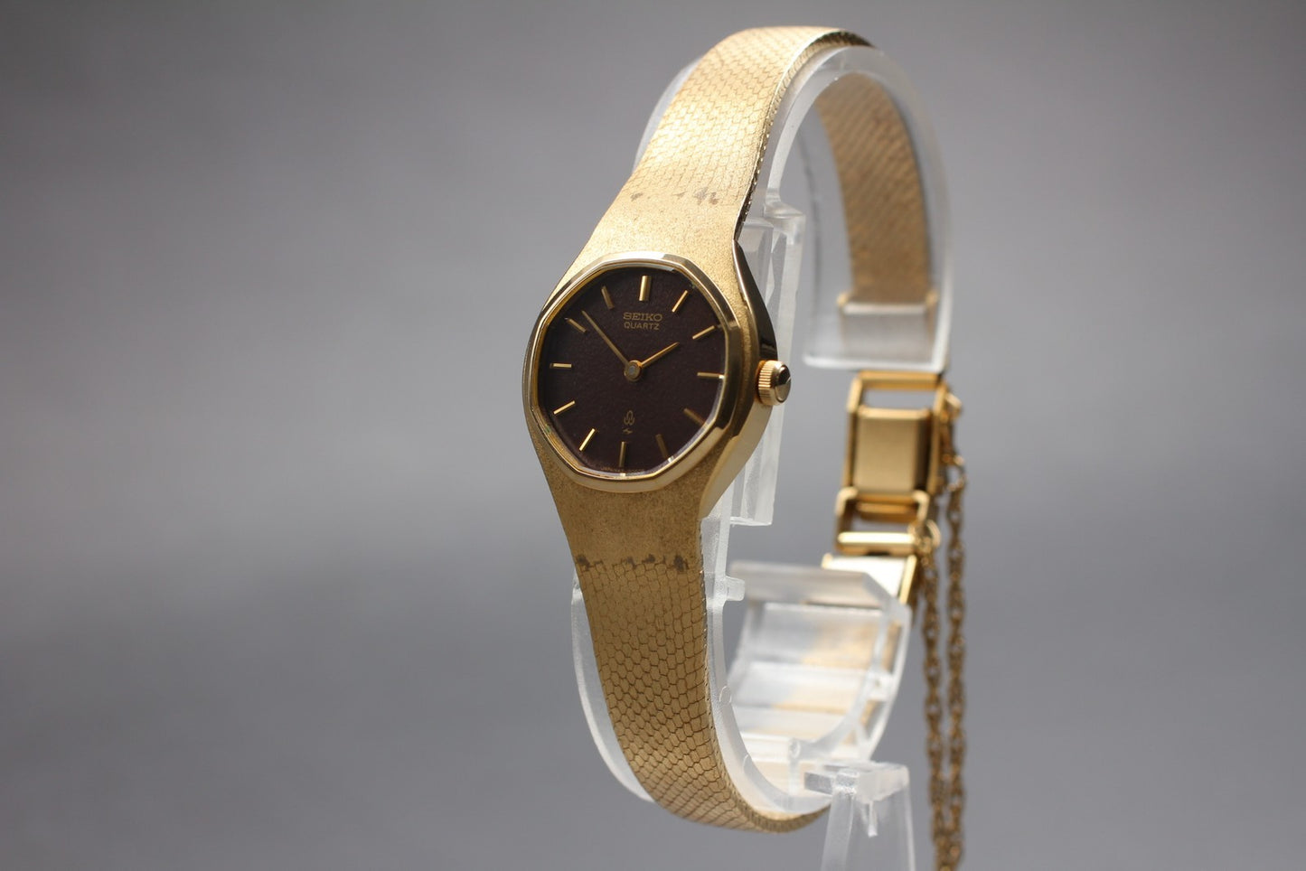 Vintage 1977 [NOS w/ Tag] SEIKO Bracelet 43-7000 Brown Quartz Ladies Watch JAPAN