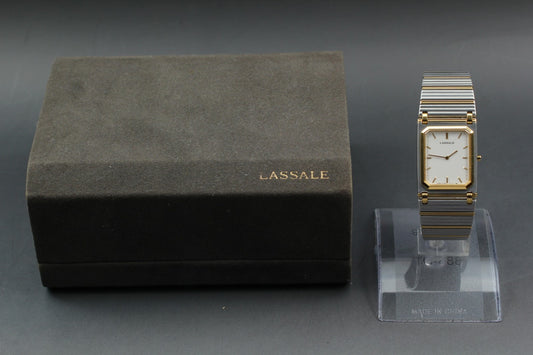 Vintage 1988 [Near MINT Box] SEIKO Lassale 2F50-5950 Tank Qz Ladies Watch JAPAN