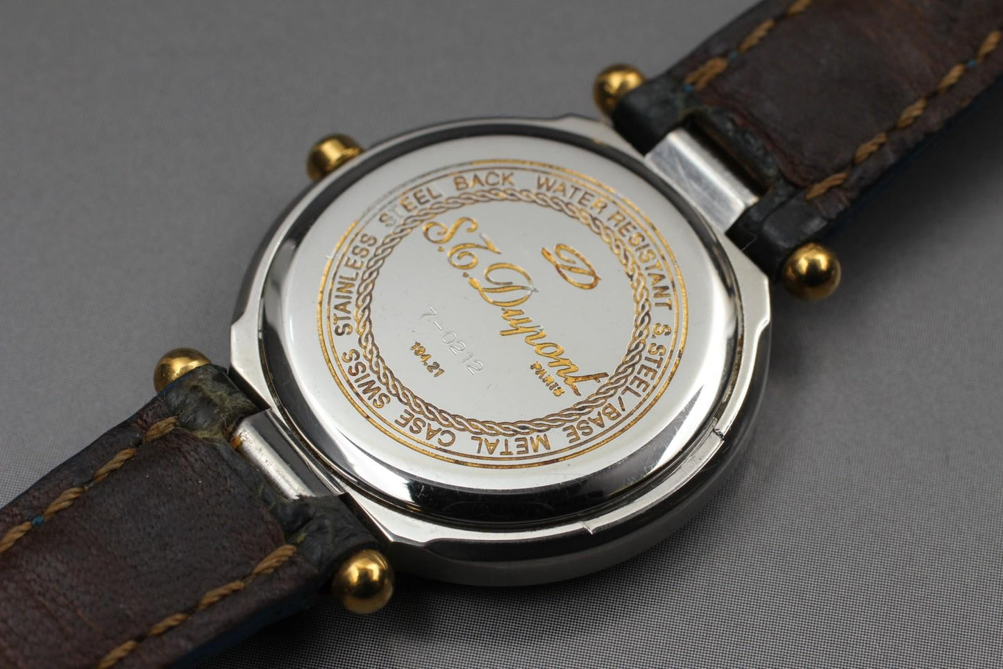 Near MINT w/ New Battery* S.T.Dupont 194.21 Gold 26mm Quartz Ladies Watch JAPAN