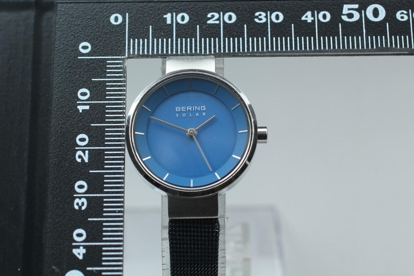Near MINT BERING Solar 14627-307 Blue Dial 32mm Ladies Watch From JAPAN