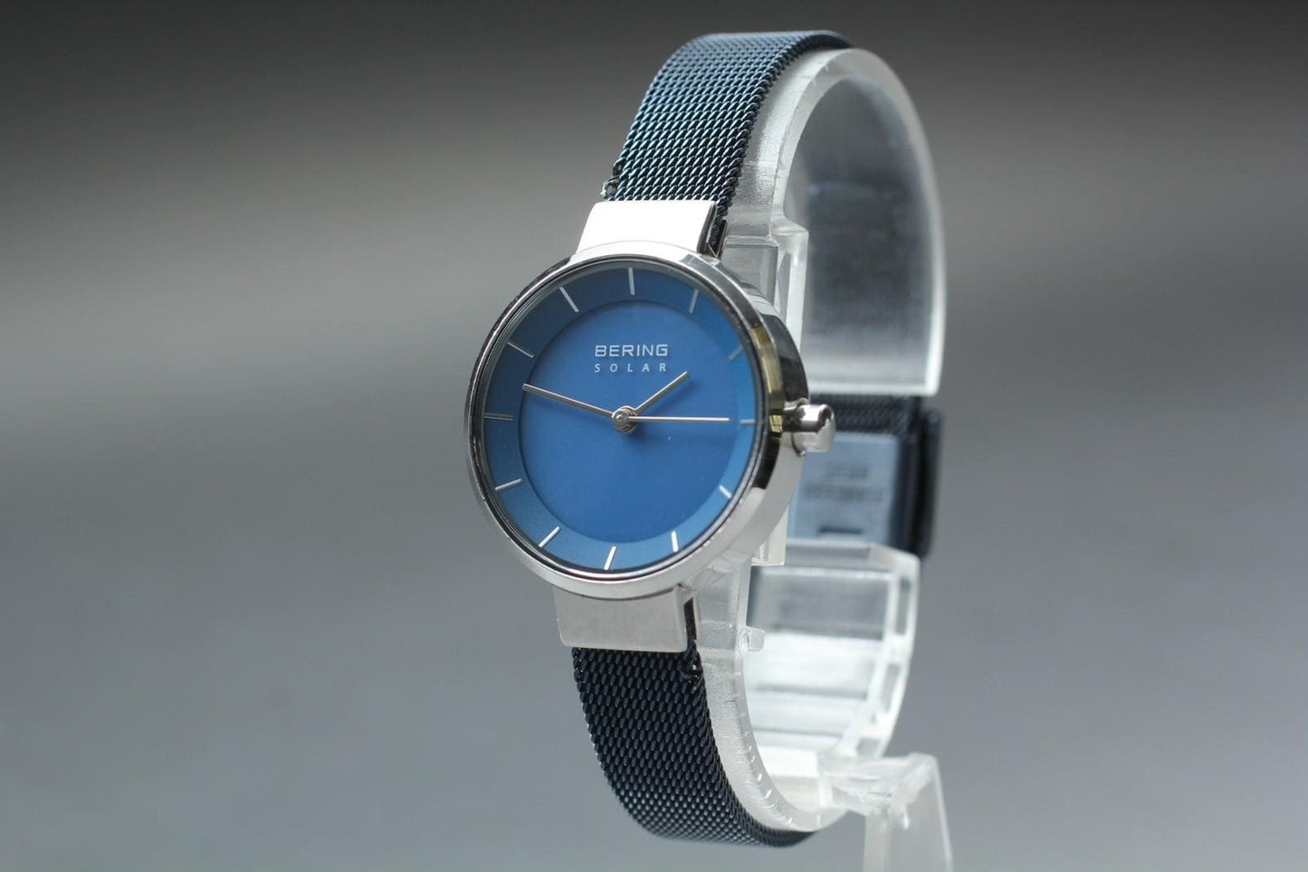 Near MINT BERING Solar 14627-307 Blue Dial 32mm Ladies Watch From JAPAN