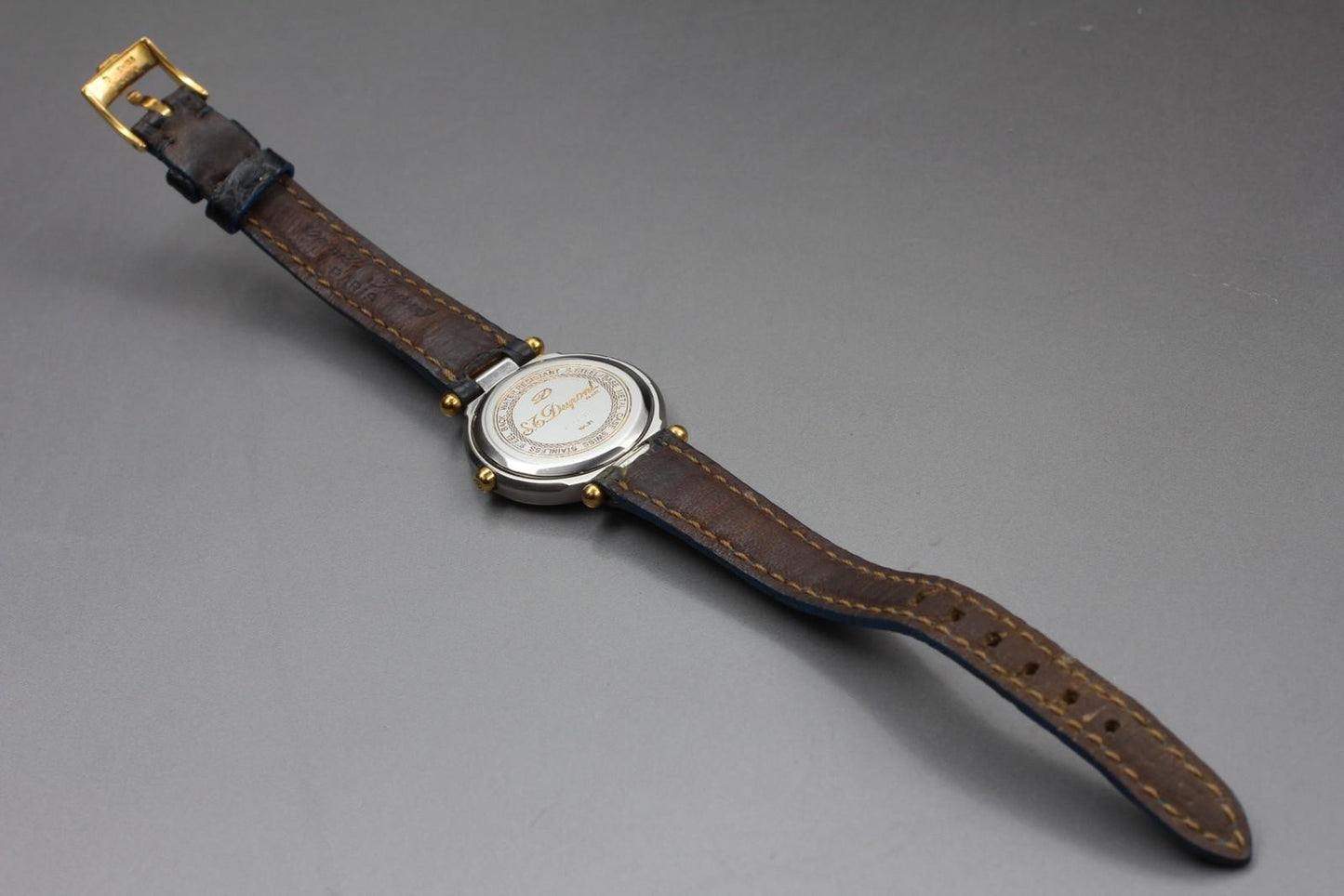 Near MINT w/ New Battery* S.T.Dupont 194.21 Gold 26mm Quartz Ladies Watch JAPAN