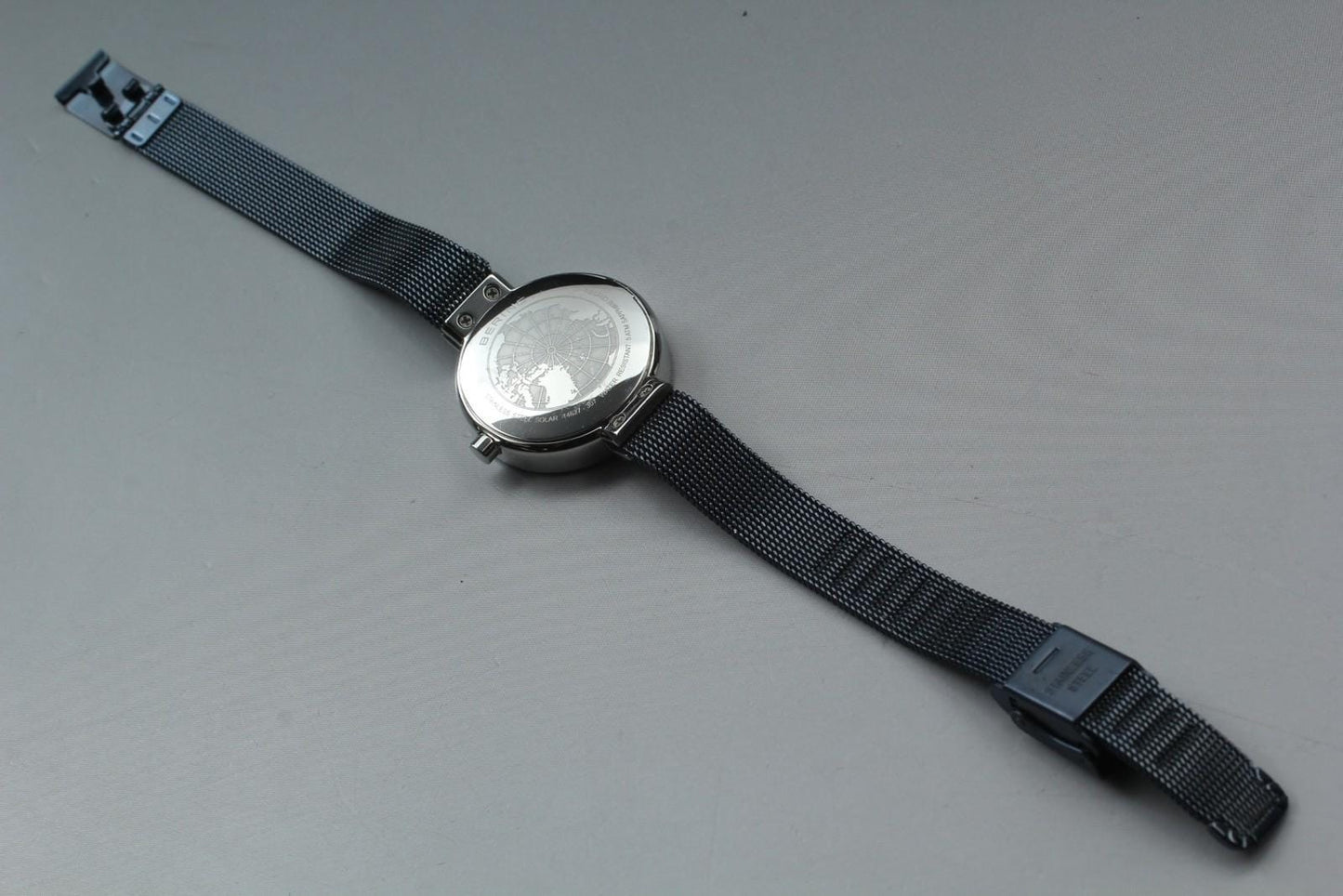 Near MINT BERING Solar 14627-307 Blue Dial 32mm Ladies Watch From JAPAN