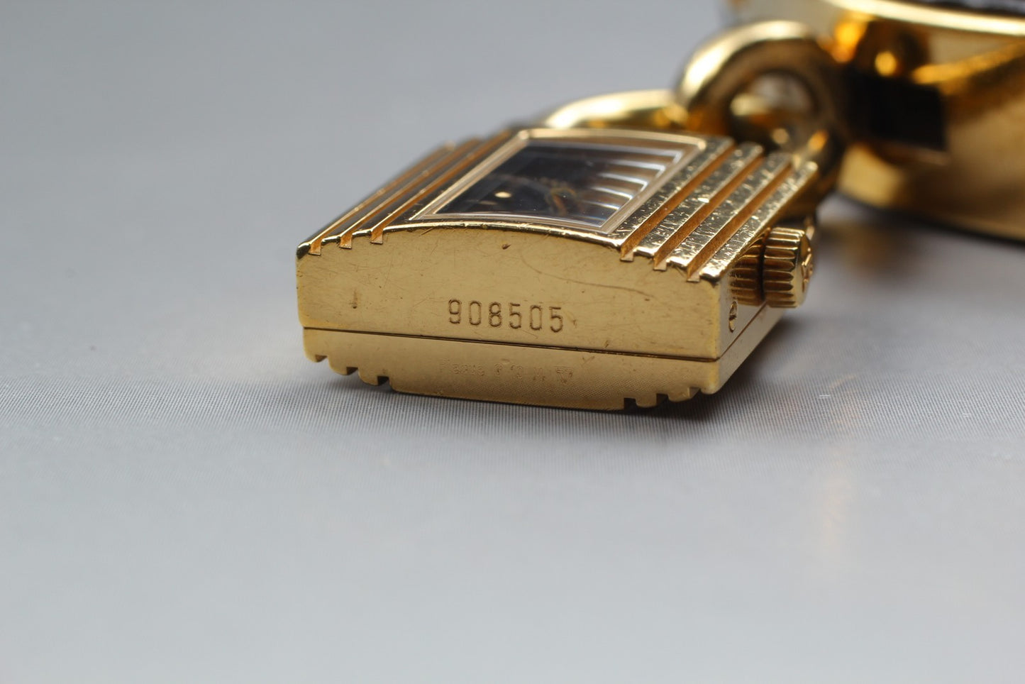 Exc+4* HERMES KE1.201 Black Dial Quartz 20mm Ladies Watch w/ Aged Strap JAPAN